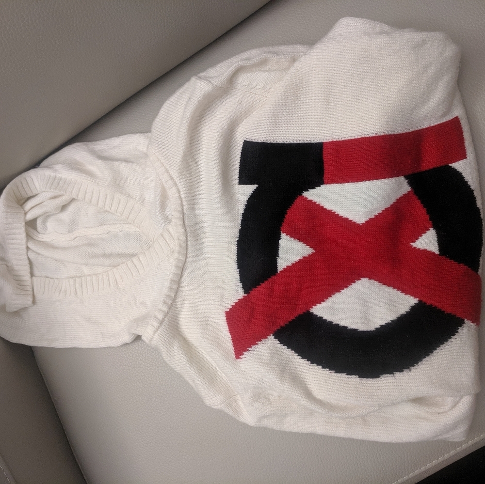 ARMANI White Black Red Brand Sweater with Hood